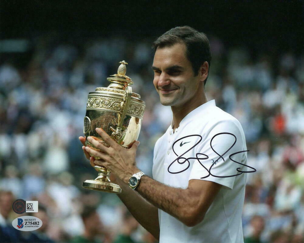 ROGER FEDERER SIGNED AUTOGRAPH 8X10 PHOTO - WIMBLEDON CHAMPION W ...