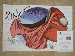 ROGER WATERS PINK FLOYD SIGNED AUTOGRAPH 24×36 POSTER BAS CERTIFIED THE WALL #4 COLLECTIBLE MEMORABILIA
