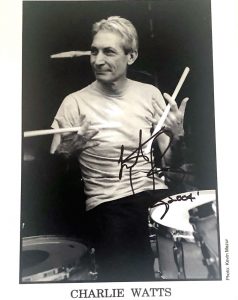 ROLLING STONES CHARLIE WATTS AUTOGRAPHED SIGNED 8×10 DRUMS PHOTO 2004 ACOA COLLECTIBLE MEMORABILIA