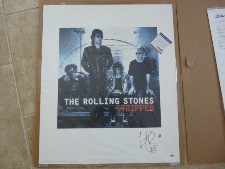 ROLLING STONES CHARLIE WATTS STRIPPED SIGNED AUTOGRAPH LITHOGRAPH PSA CERTIFIED COLLECTIBLE MEMORABILIA