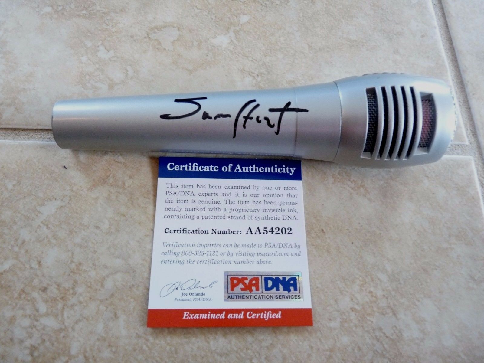 SAM HUNT TAKE YOUR TIME HOUSE PARTY AUTOGRAPHED MUSIC MICROPHONE PSA CERTIFIED 2 COLLECTIBLE MEMORABILIA