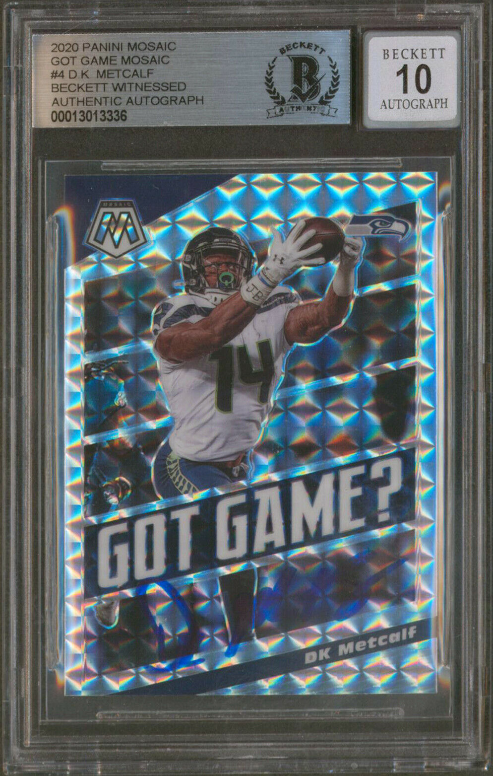 Seahawks DK Metcalf Signed 2020 Panini Mosaic Got Game #4 Card Auto 10 ...