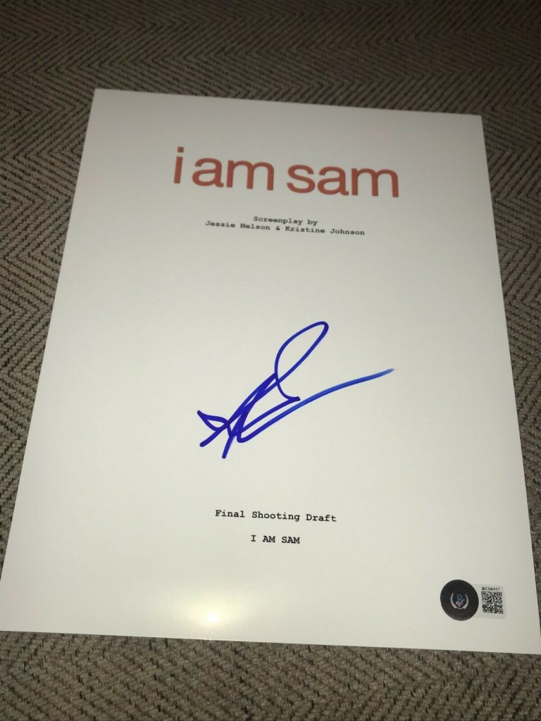 SEAN PENN SIGNED AUTOGRAPH MOVIE SCRIPT I AM SAM FULL SCRIPT BECKETT BAS AUTO D COLLECTIBLE MEMORABILIA
