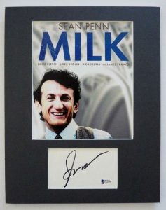 SEAN PENN SIGNED AUTOGRAPHED 11×14 MATTED PHOTO DISPLAY MILK BAS CERTIFIED #2 COLLECTIBLE MEMORABILIA