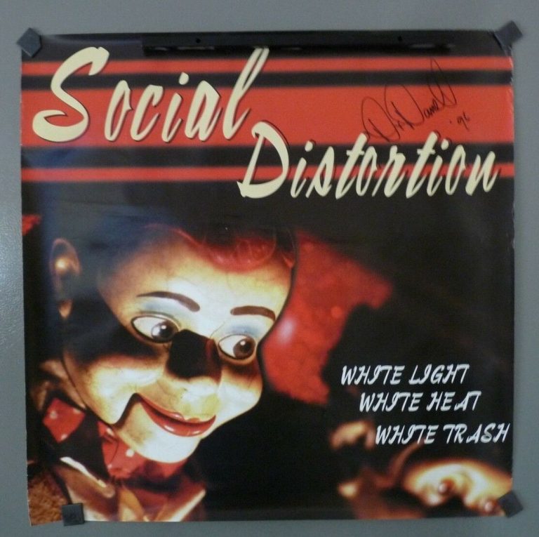 SOCIAL DISTORTION DENNIS DANELL SIGNED AUTOGRAPH 24×24 POSTER PSA BAS GUARANTEED COLLECTIBLE MEMORABILIA