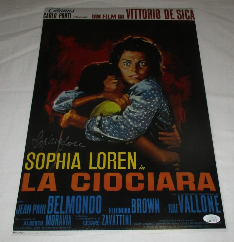 SOPHIA LOREN SIGNED LA CIOCIARA 12X18 MOVIE POSTER JSA COLLECTIBLE MEMORABILIA
