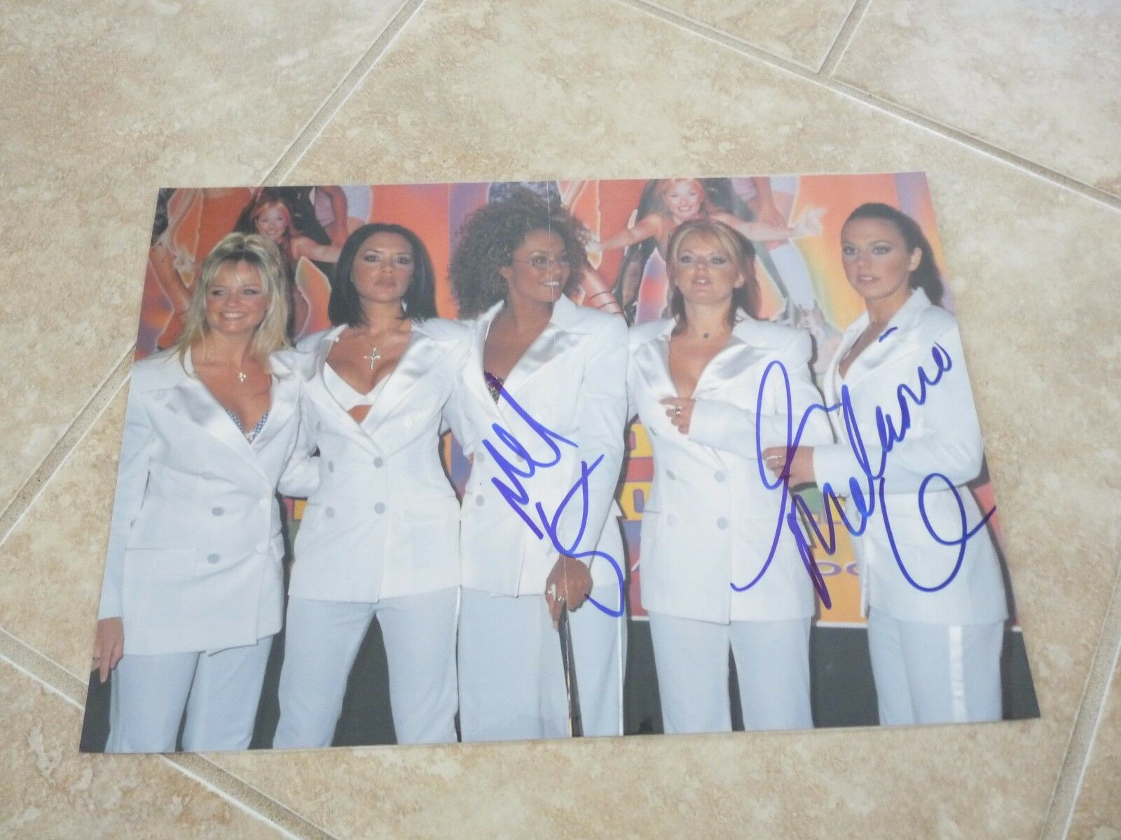 Spice Girls Signed Autographed X2 11x155 Laminated Photo Psa Guaranteed Autographia 