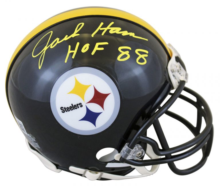 Jack Ham Autographed HOF 88 and Framed Black Steelers Jersey