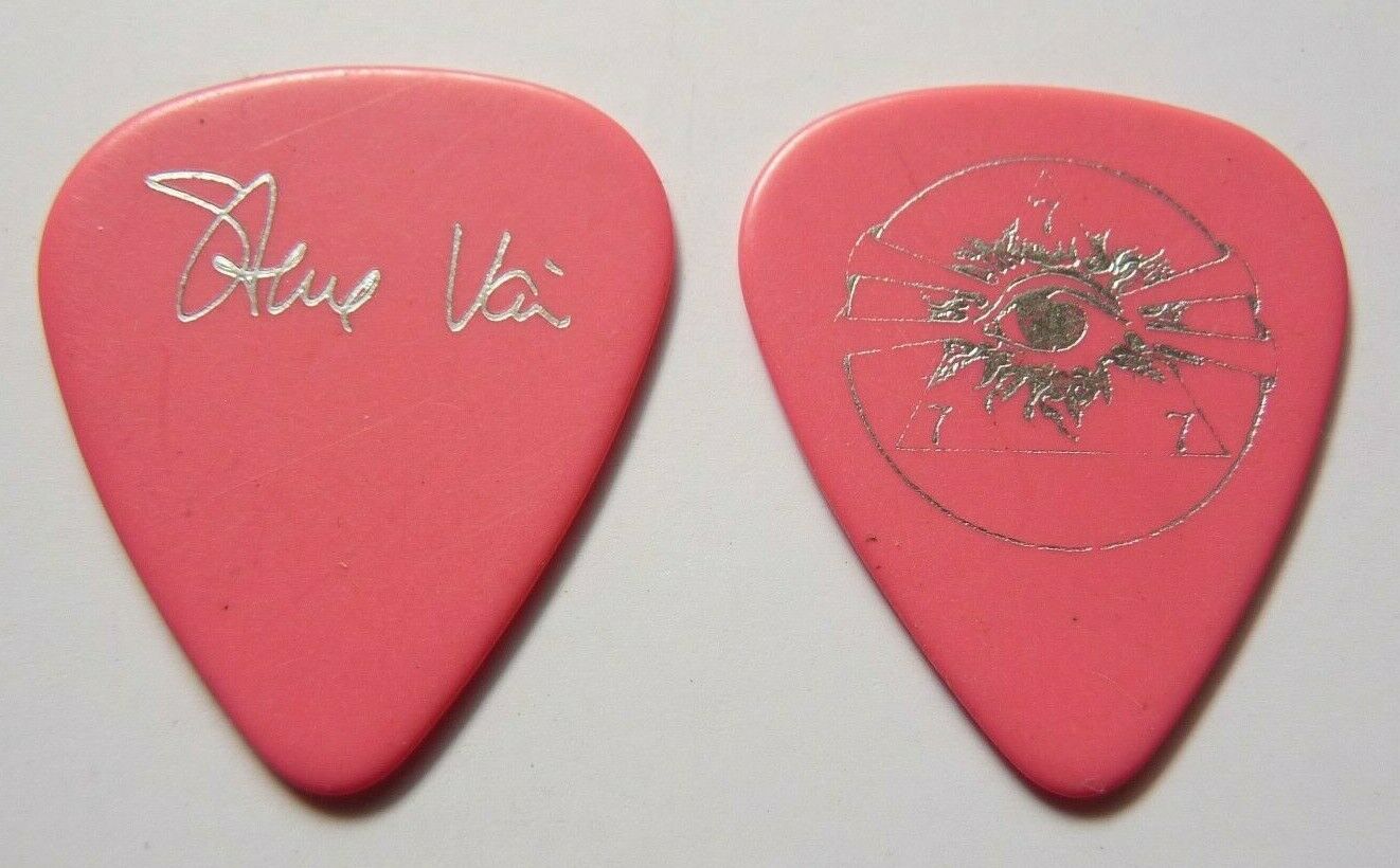 STEVE VAI SILVER ON PINK 1990 HEAT WITHOUT LIGHT TOUR ISSUED GUITAR ...