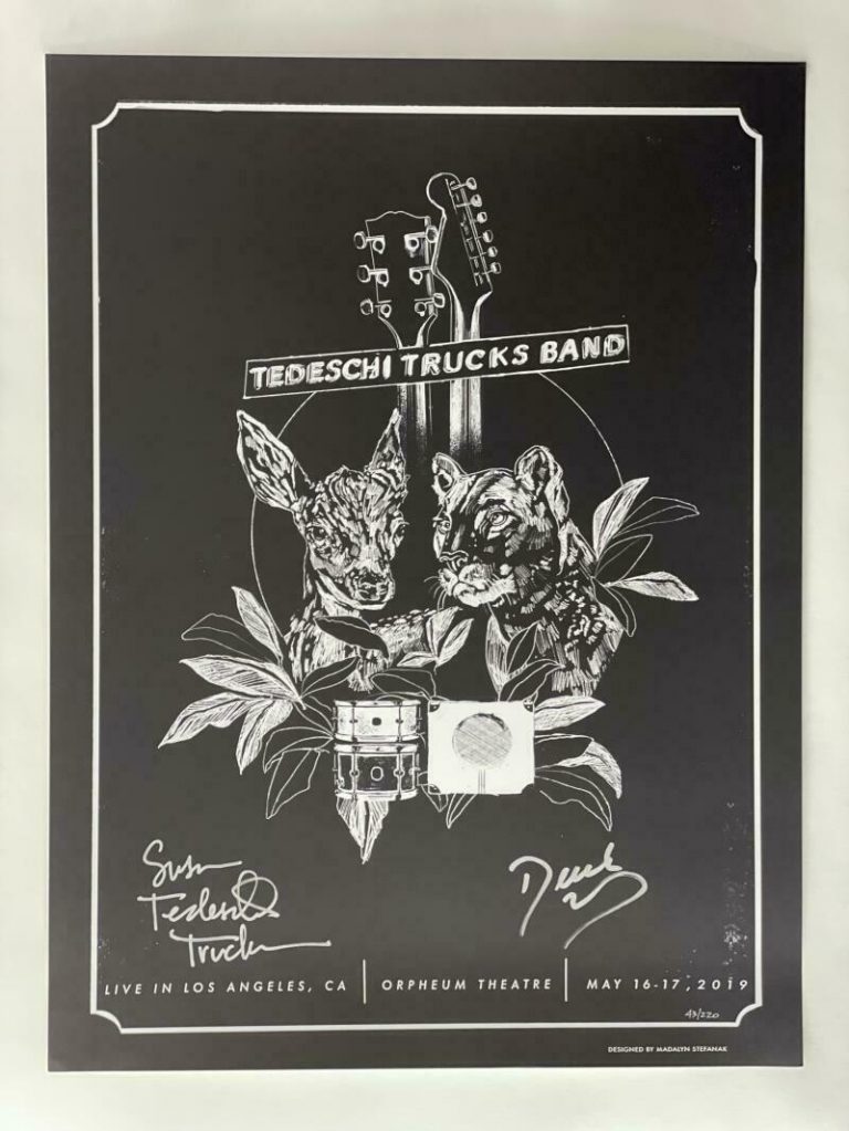 SUSAN TEDESCHI DEREK TRUCKS SIGNED AUTOGRAPH 18X24 CONCERT TOUR POSTER – LA 2019 COLLECTIBLE MEMORABILIA