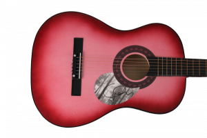 TAYLOR SWIFT SIGNED AUTOGRAPH FULL SIZE PINK ACOUSTIC GUITAR – FOLKLORE 1989 RED COLLECTIBLE MEMORABILIA