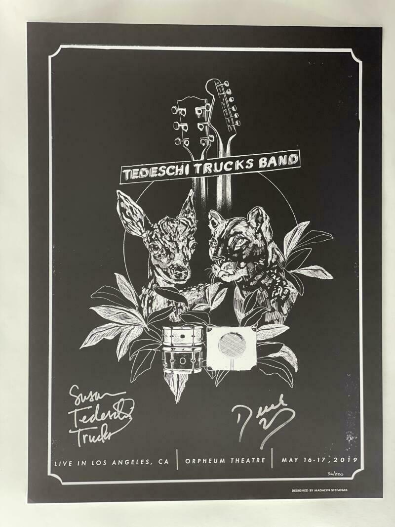 Tedeschi Trucks Band Signed Autograph 18x24 Concert Tour Poster Los Angeles Autographia 