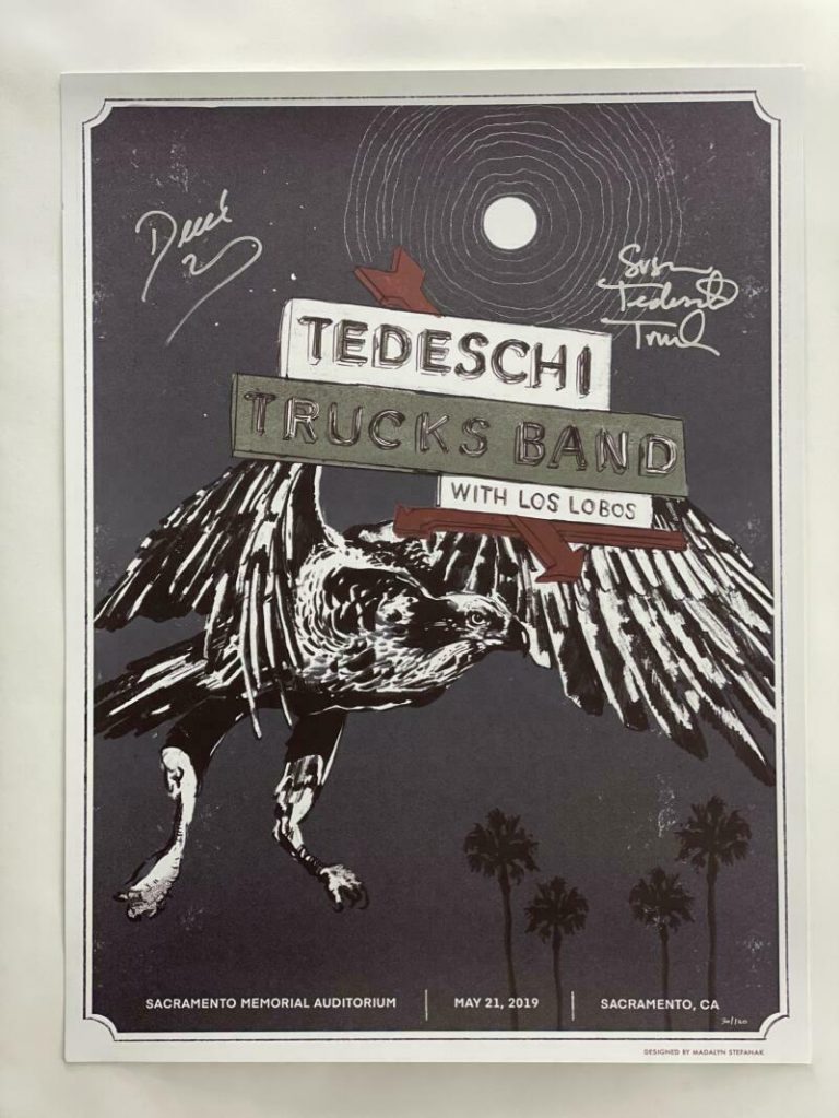 TEDESCHI TRUCKS BAND SIGNED AUTOGRAPH 18X24 CONCERT TOUR POSTER SACRAMENTO 2019 COLLECTIBLE MEMORABILIA