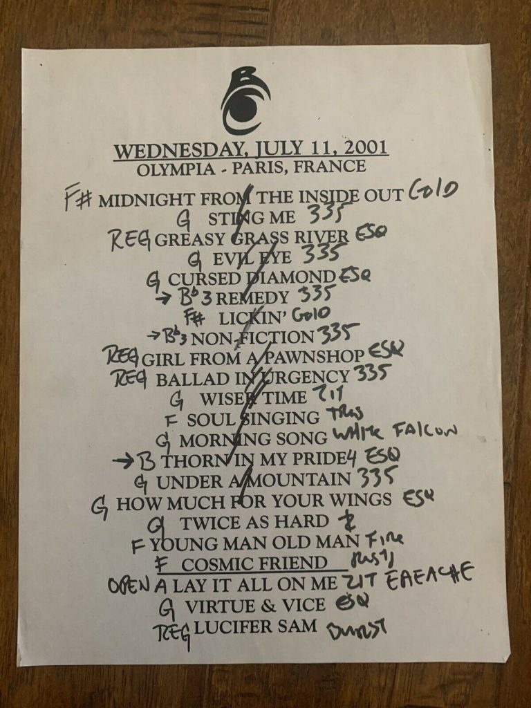 black crowes tour set list