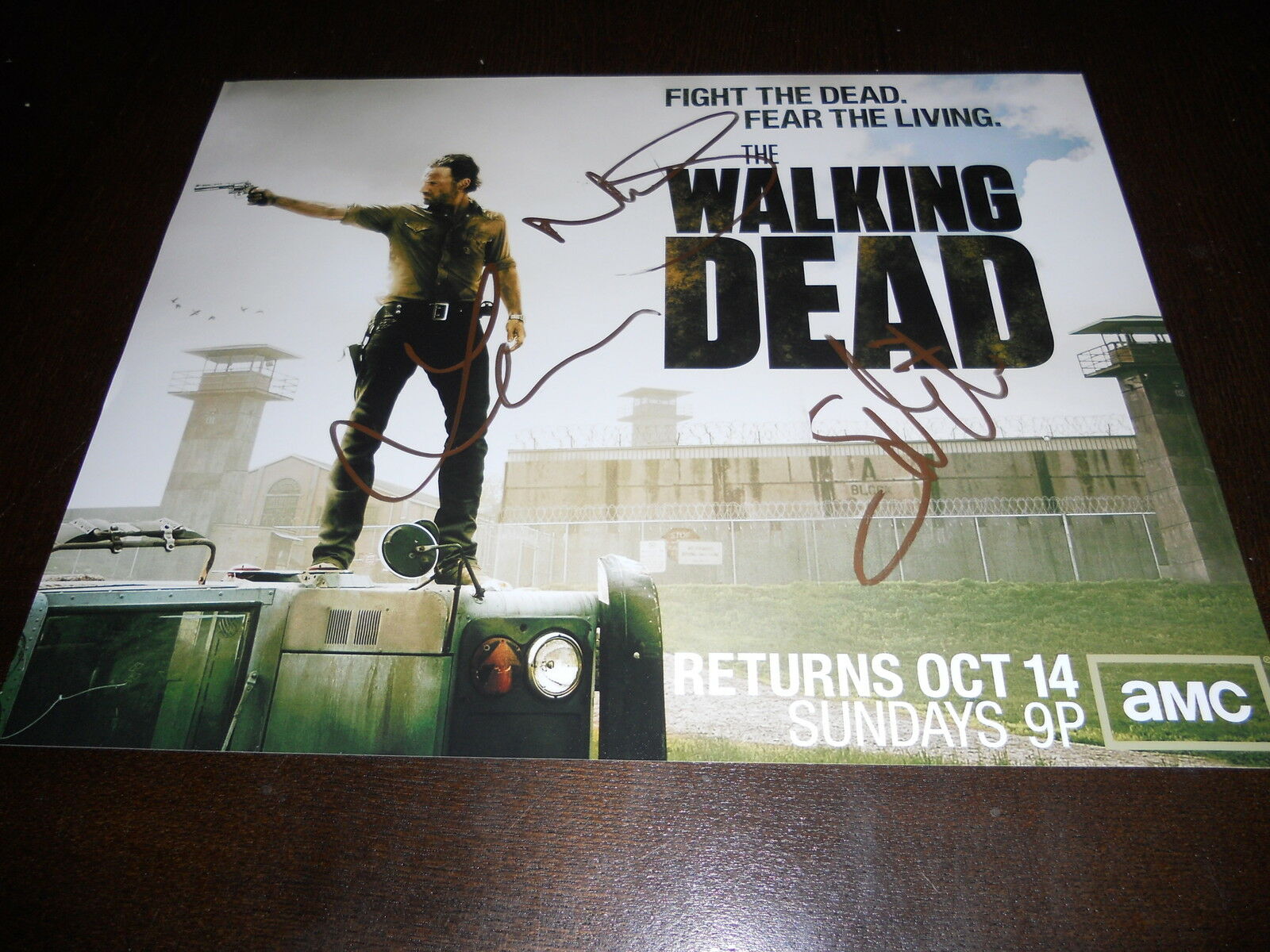 The Walking Dead Norman Reedus Cohan And Nicotero Signed Cast 11x14 F4 Autographia 6214