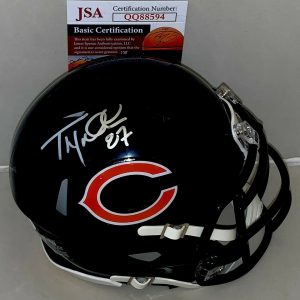 Tom Waddle signed Chicago Bears Speed mini helmet autographed JSA
