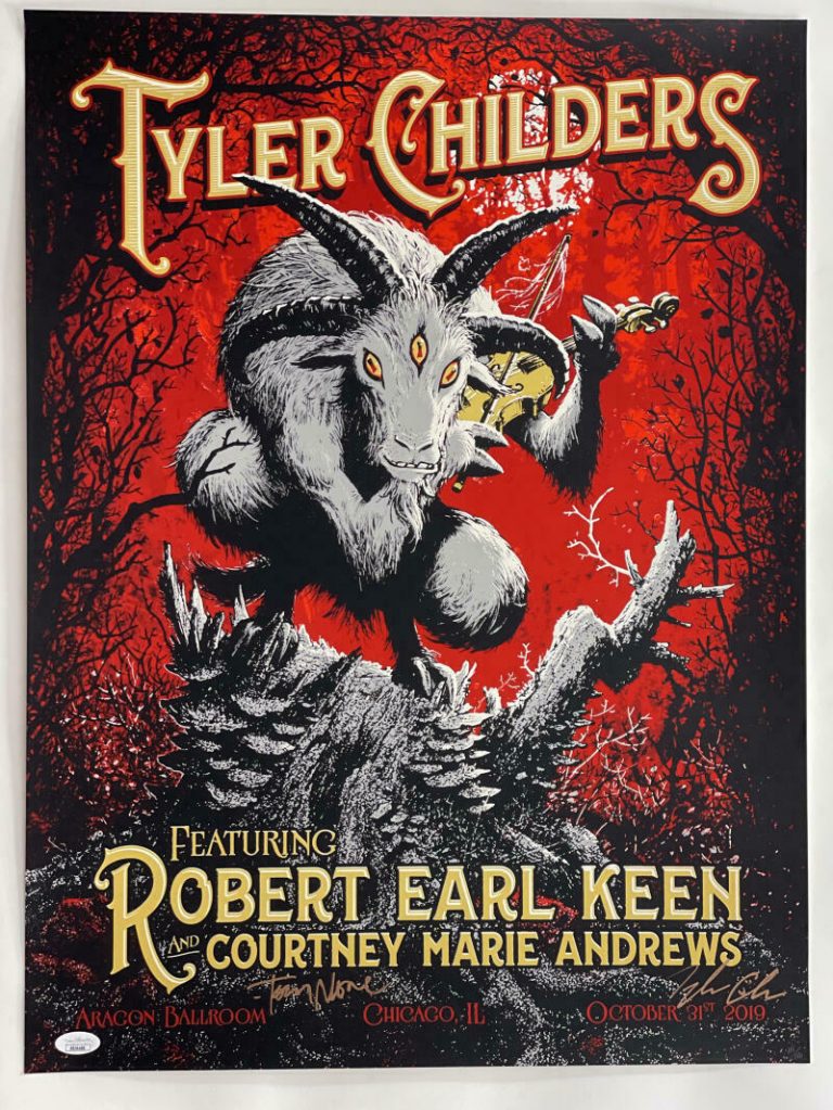 TYLER CHILDERS SIGNED AUTOGRAPH 18X24 CONCERT TOUR POSTER – CHICAGO 10/31/19 JSA COLLECTIBLE MEMORABILIA