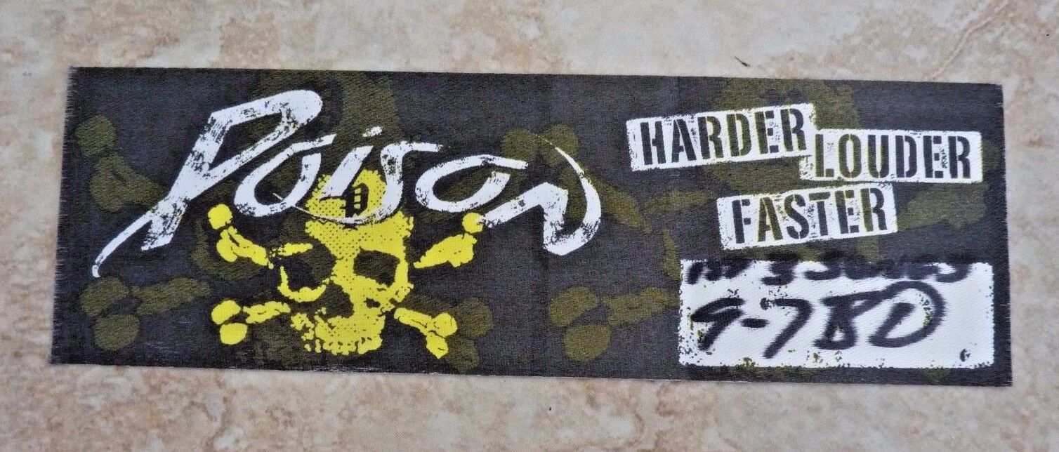 USED POISON 2003 HARDER LOUDER FASTER CONCERT BACKSTAGE PHOTO PASS STICKER COLLECTIBLE MEMORABILIA