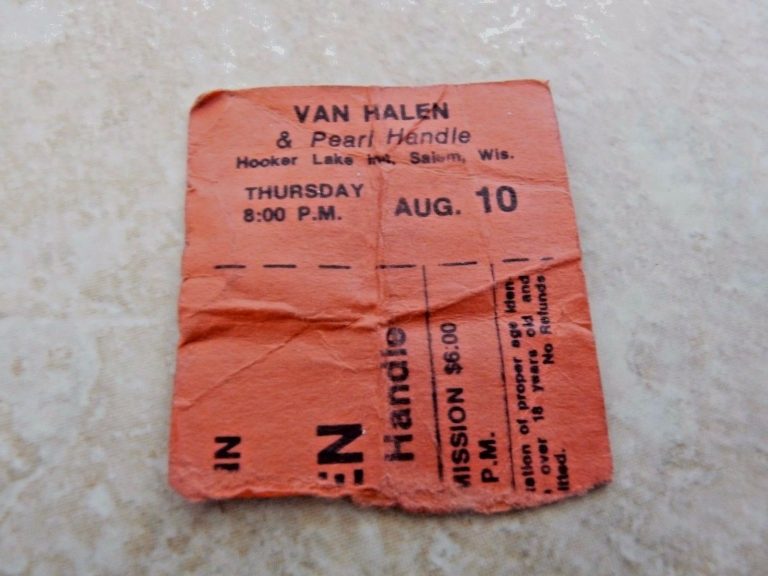 VAN HALEN AUG 10TH 1978 HOOKER LAKE BARN RAREST VAN HALEN CONCERT TICKET STUB COLLECTIBLE MEMORABILIA