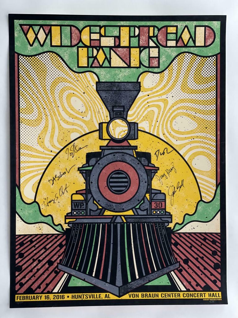 WIDESPREAD PANIC BAND SIGNED AUTOGRAPH 18X24 CONCERT TOUR POSTER 2/16 ...