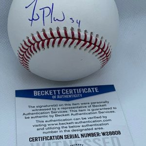 Zach Plesac Cleveland Indians signed MLB Baseball Ball Beckett Witnessed