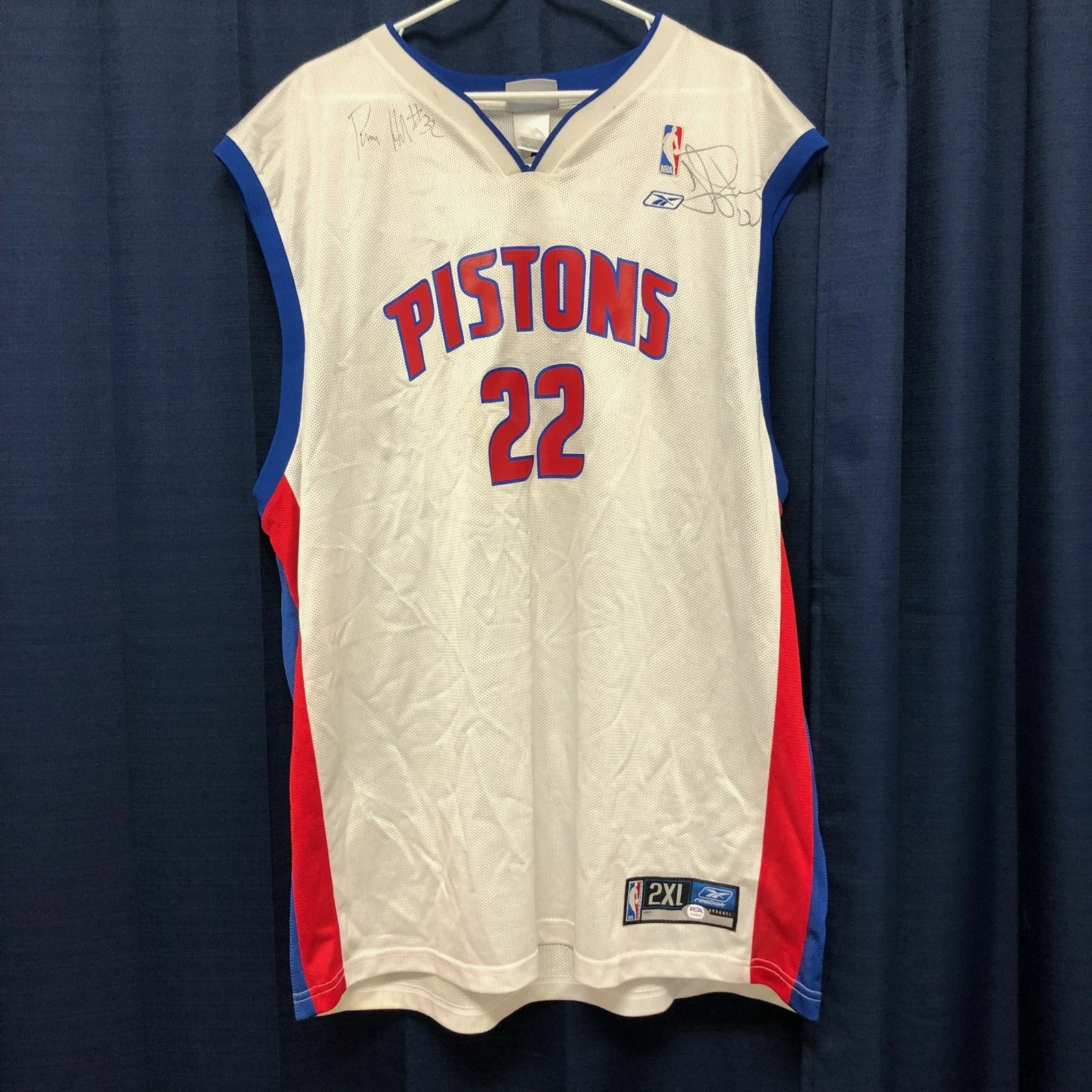 RICHARD HAMILTON TAYSHAUN PRINCE signed jersey PSA/DNA Detroit Pistons Autograph