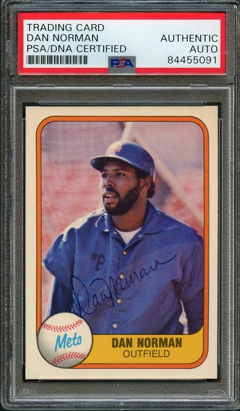 1981 Fleer #337 Dan Norman Signed Card PSA Slabbed Auto Mets