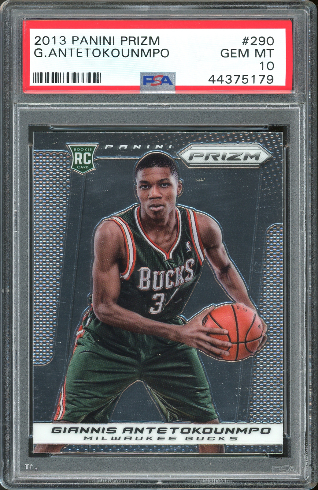 Giannis Antetokounmpo 2013 Panini Prizm #290 Rookie Card Gem Mint 10 PSA Slabbed