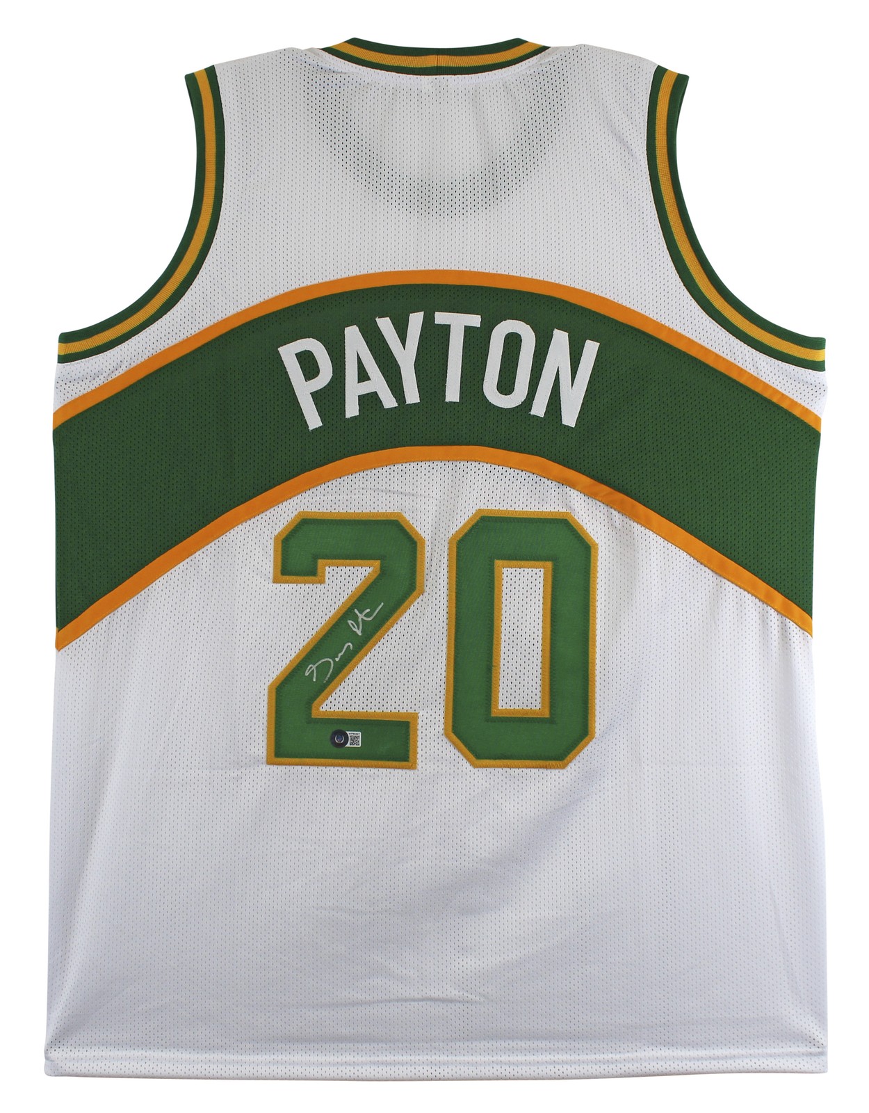 Gary Payton Authentic Signed White Pro Style Jersey Autographed BAS Witnessed