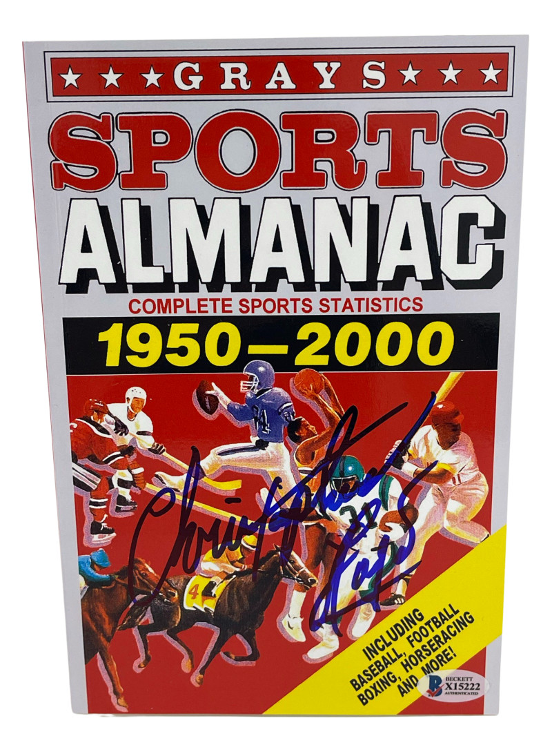 CHRISTOPHER LLOYD SIGNED BACK TO THE FUTURE GRAYS ALMANAC AUTOGRAPH BECKETT 48