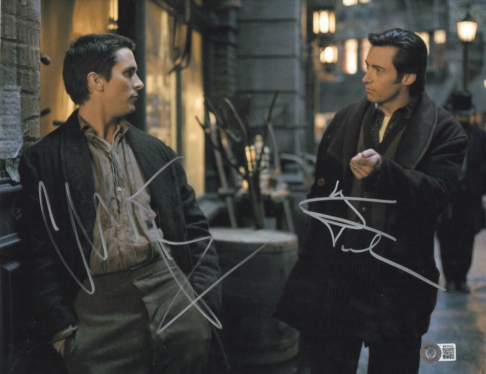 HUGH JACKMAN CHRISTIAN BALE THE PRESTIGE SIGNED 11X14 PHOTO AUTOGRAPH BECKETT B