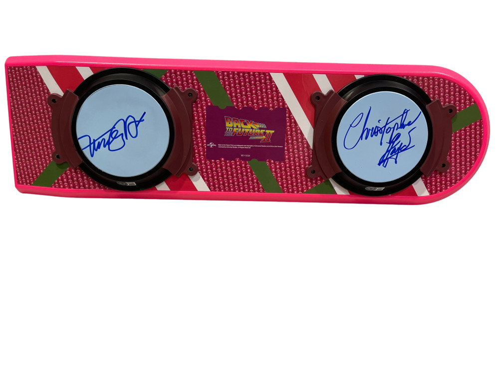 MICHAEL J FOX CHRISTOPHER LLOYD SIGNED BACK TO THE FUTURE HOVERBOARD BECKETT 17