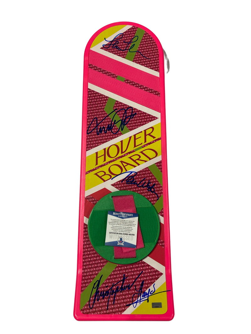 MICHAEL J FOX CAST SIGNED BACK TO THE FUTURE HOVERBOARD AUTOGRAPH BECKETT COA 5