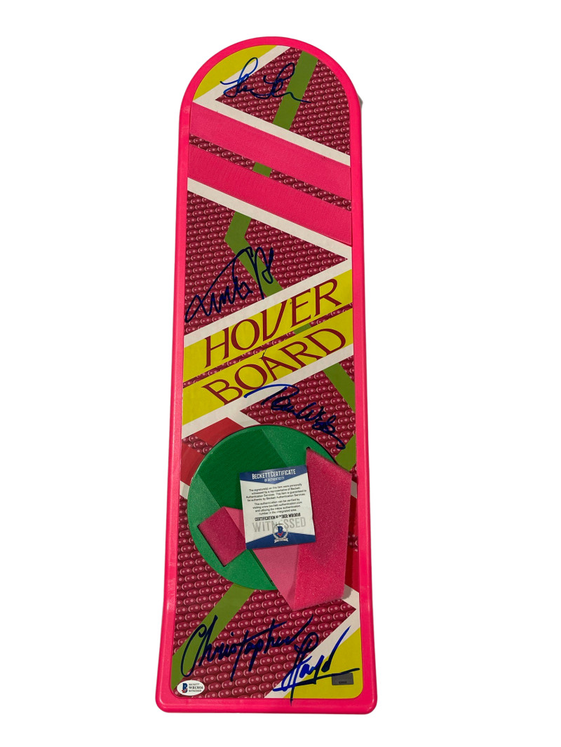 MICHAEL J FOX CAST SIGNED BACK TO THE FUTURE HOVERBOARD AUTOGRAPH BECKETT COA 7