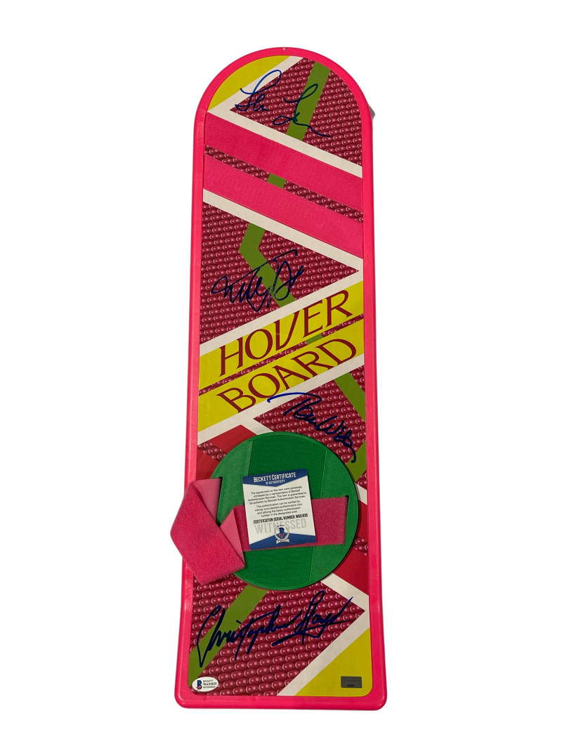 MICHAEL J FOX CAST SIGNED BACK TO THE FUTURE HOVERBOARD AUTOGRAPH BECKETT COA 20