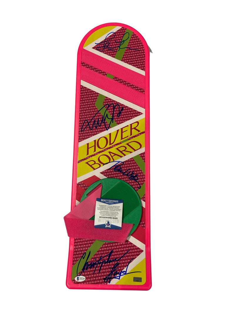 MICHAEL J FOX CAST SIGNED BACK TO THE FUTURE HOVERBOARD AUTOGRAPH BECKETT COA 21