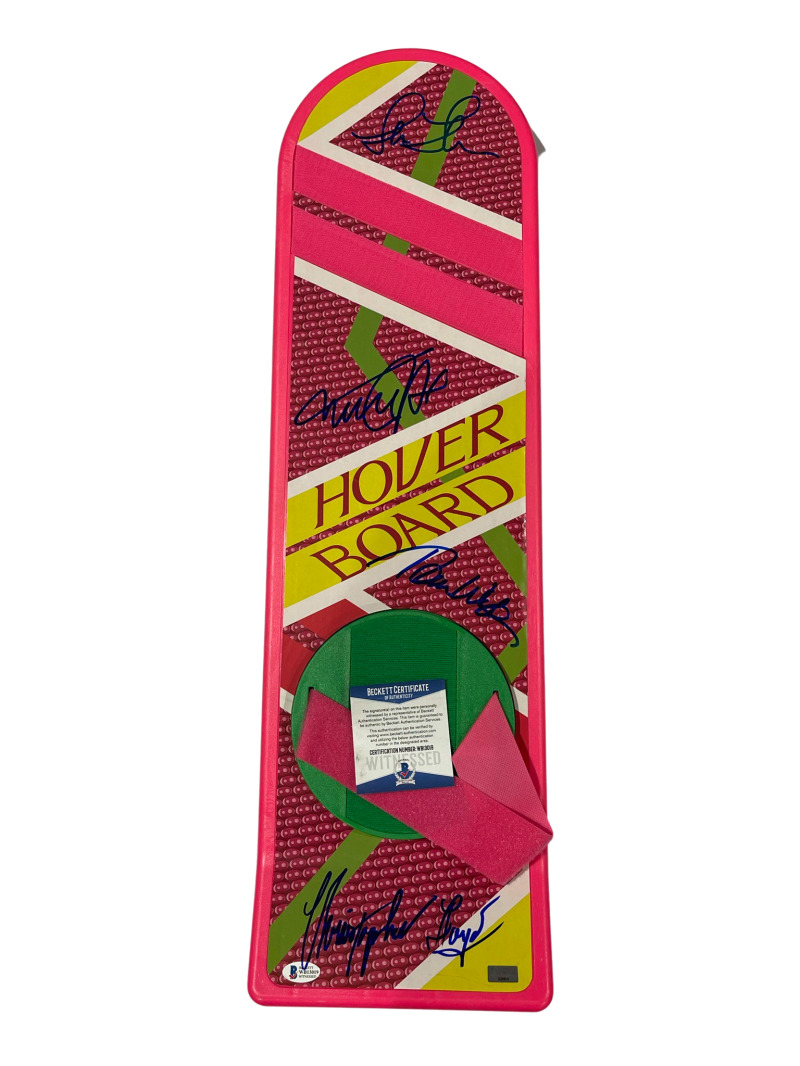 MICHAEL J FOX CAST SIGNED BACK TO THE FUTURE HOVERBOARD AUTOGRAPH BECKETT COA 30