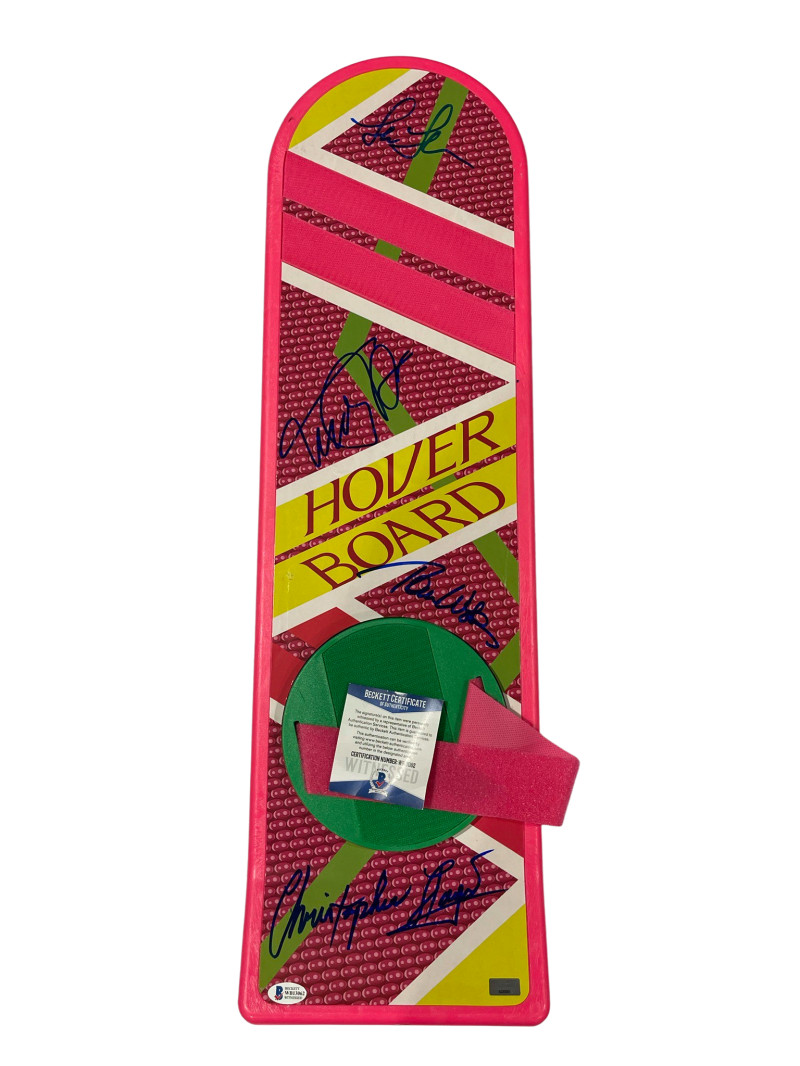 MICHAEL J FOX CAST SIGNED BACK TO THE FUTURE HOVERBOARD AUTOGRAPH BECKETT COA 31