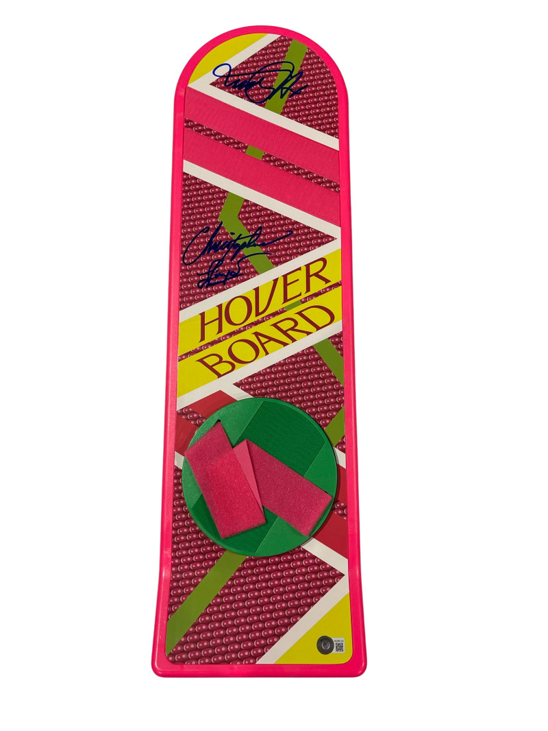 MICHAEL J FOX CHRISTOPHER LLOYD SIGNED BACK TO THE FUTURE HOVERBOARD BECKETT M
