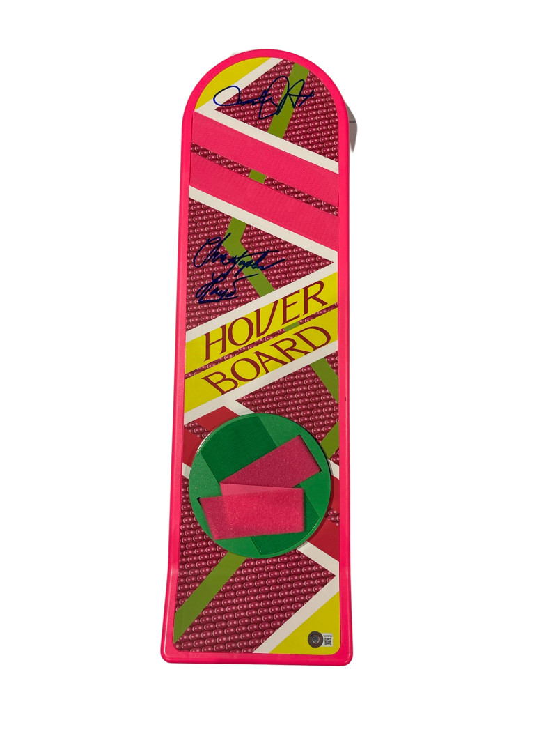 MICHAEL J FOX CHRISTOPHER LLOYD SIGNED BACK TO THE FUTURE HOVERBOARD BECKETT Z