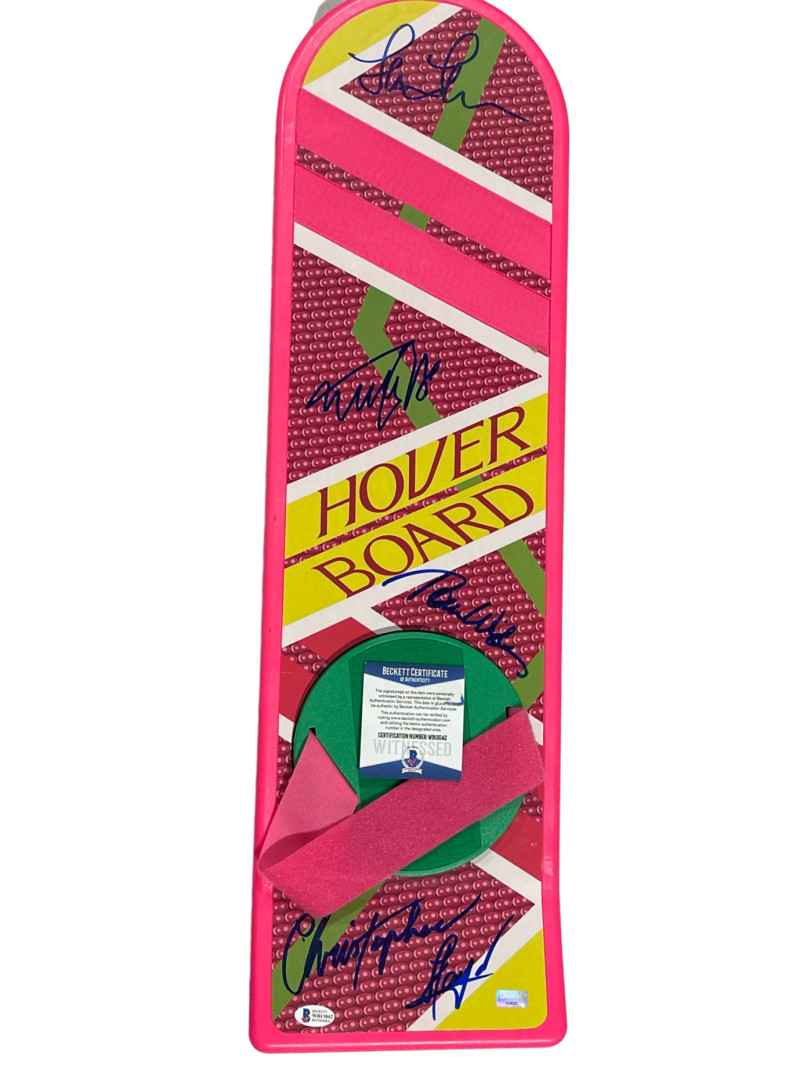 MICAHEL J FOX CAST SIGNED BACK TO THE FUTURE HOVERBOARD AUTOGRAPH BECKETT COA 33