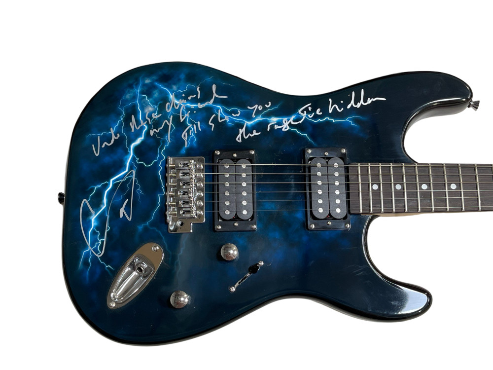 COREY TAYLOR SIGNED SLIPKNOT FULL SIZE ELETRIC GUITAR LYRIC INSCRIPTION BAS V