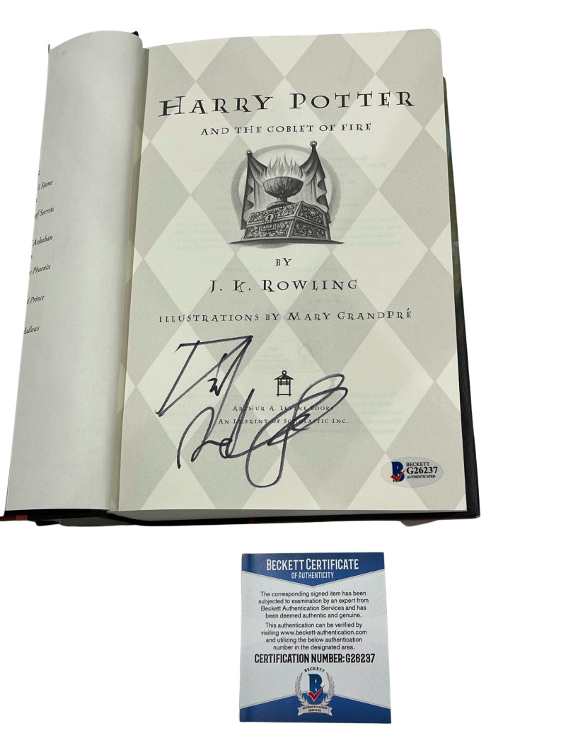 DANIEL RADCLIFFE SIGNED HARRY POTTER AND THE GOBLET OF FIRE BOOK BECKETT A