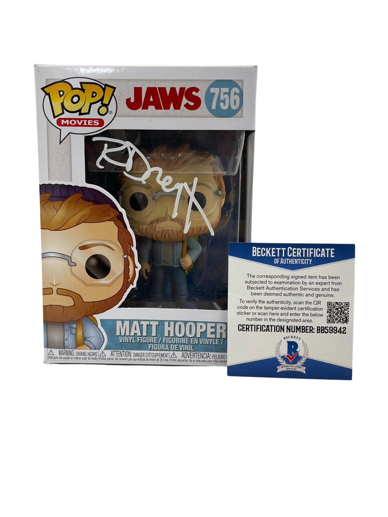 RICHARD DREYFUSS JAWS MATT HOOPER SIGNED FUNKO FIGURE AUTOGRAPH PROOF BECKETT 30