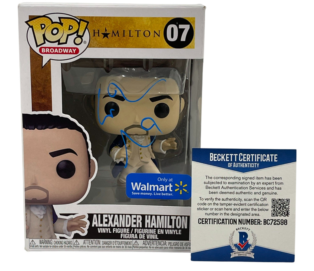 LIN MANUEL MIRANDA SIGNED HAMILTON FUNKO WALMART EXCLUSIVE BROADWAY BAS COA C