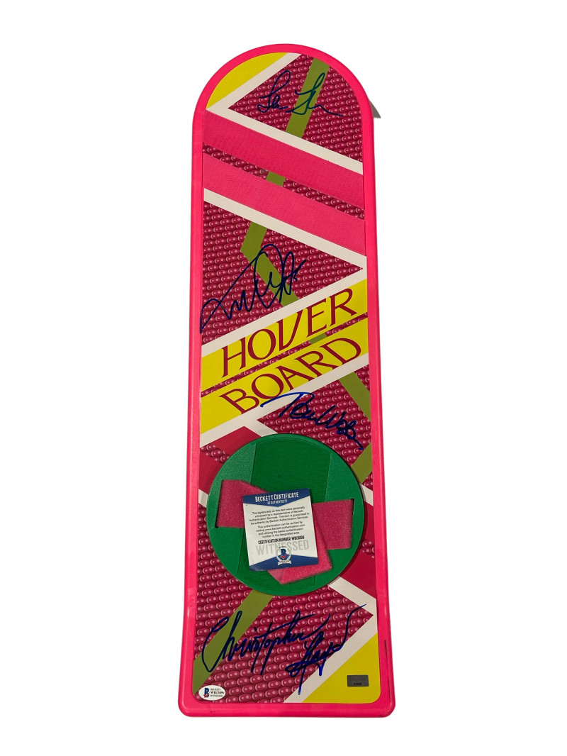 MICHAEL J FOX CAST SIGNED BACK TO THE FUTURE HOVERBOARD AUTOGRAPH BECKETT COA 9