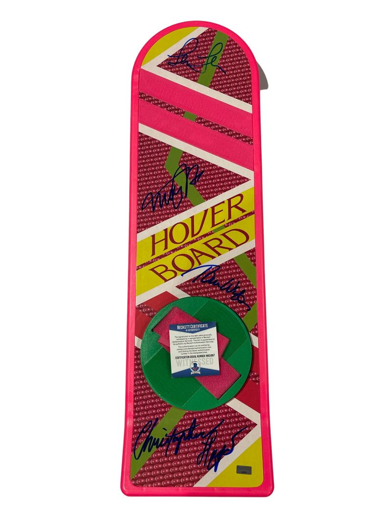 MICHAEL J FOX CAST SIGNED BACK TO THE FUTURE HOVERBOARD AUTOGRAPH BECKETT COA 12