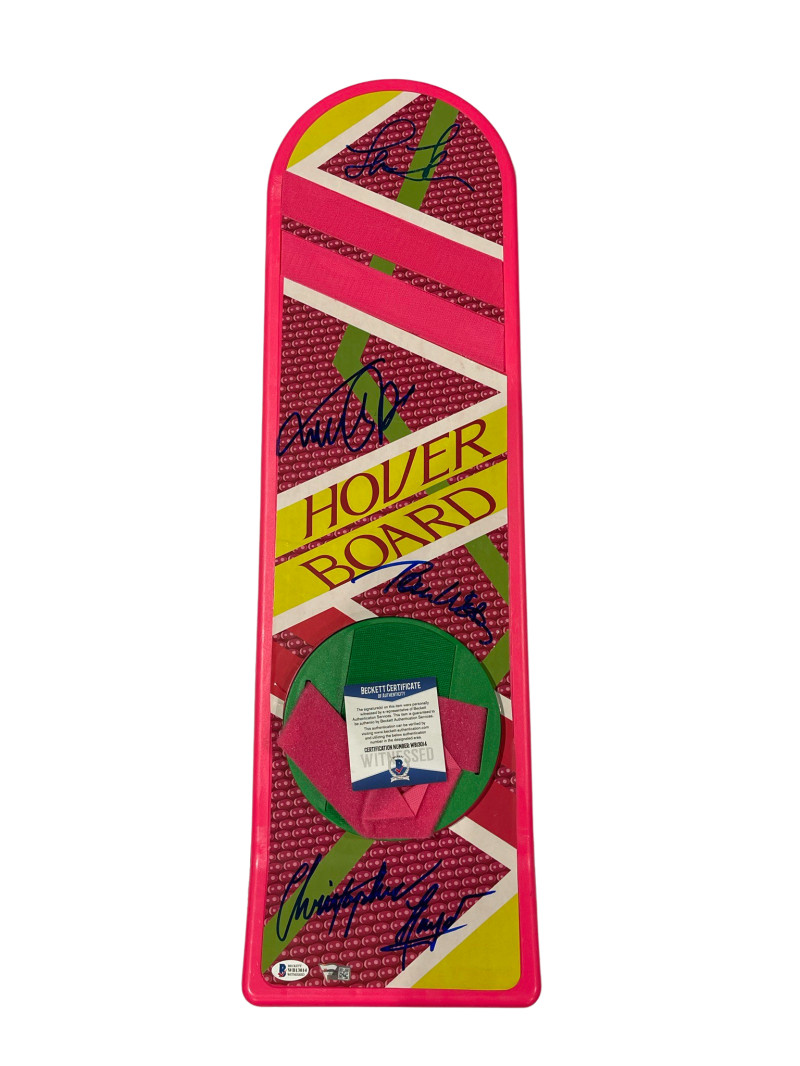 MICHAEL J FOX CAST SIGNED BACK TO THE FUTURE HOVERBOARD AUTOGRAPH BECKETT COA 13