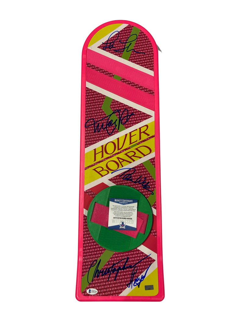 MICHAEL J FOX CAST SIGNED BACK TO THE FUTURE HOVERBOARD AUTOGRAPH BECKETT COA 15