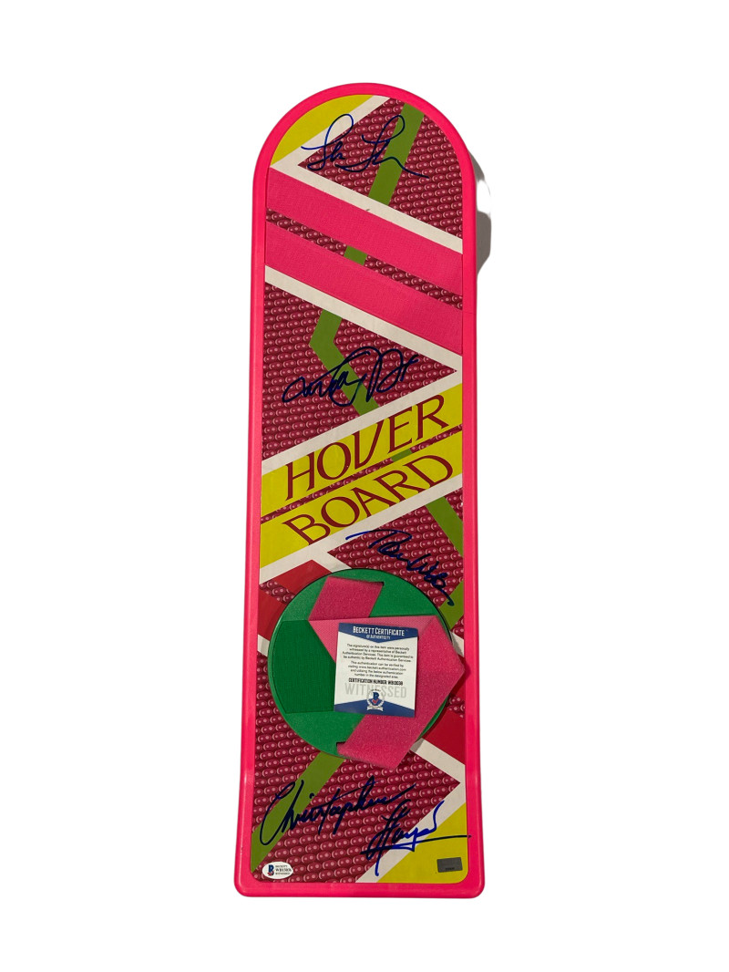 MICHAEL J FOX CAST SIGNED BACK TO THE FUTURE HOVERBOARD AUTOGRAPH BECKETT COA 17